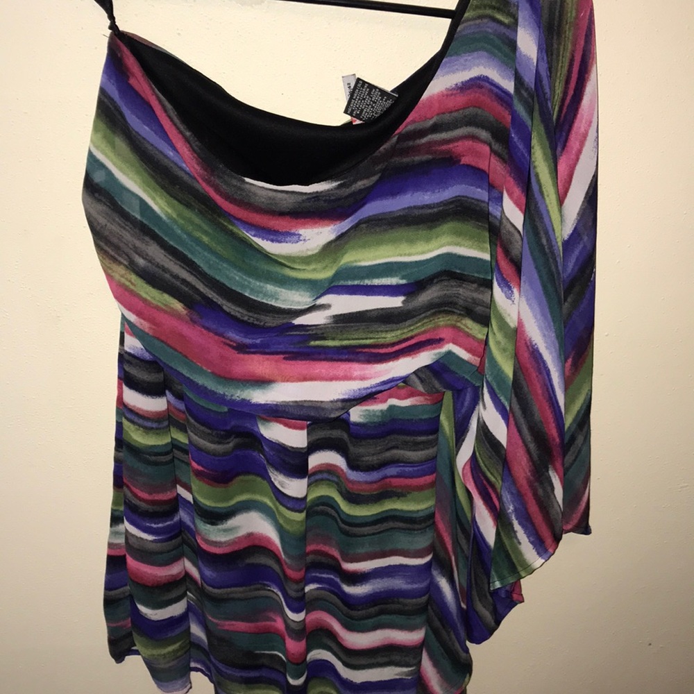 Off-the-shoulder multicolored Dress